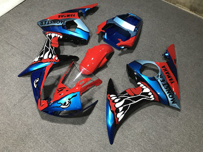 YAMAHA YZF R6 03-04 Fairing Kit - Red Blue & Black Shark Race