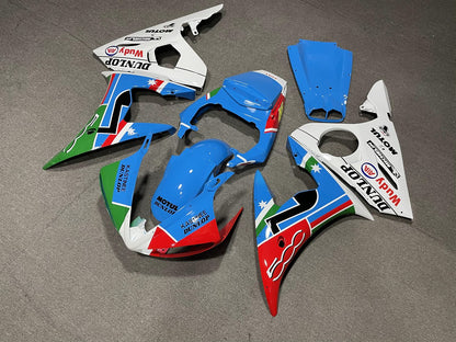 YAMAHA YZF R6 03-04 Fairing Kit - White Blue & Green Race
