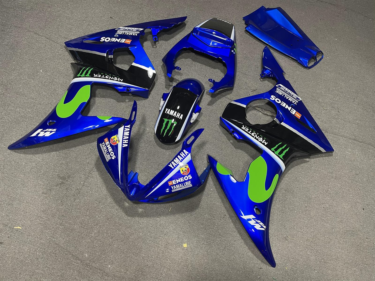 YAMAHA YZF R6 03-04 Fairing Kit - Blue & Green Sponsor Livery