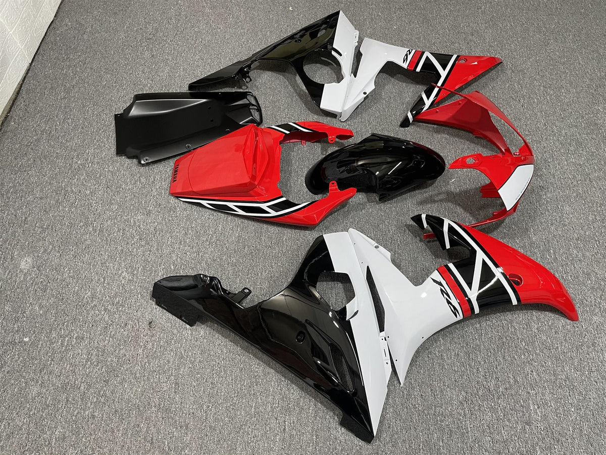 YAMAHA YZF R6 03-04 Fairing Kit - Red White & Black Race