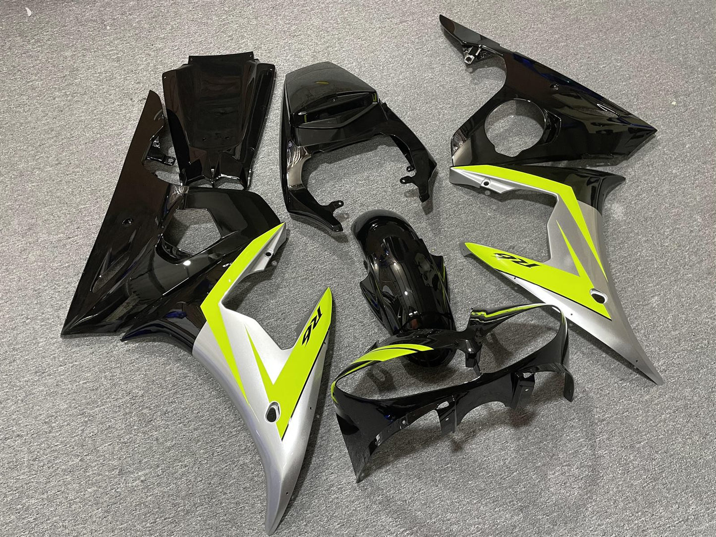 YAMAHA YZF R6 03-04 Fairing Kit - Black & Fluoro Yellow