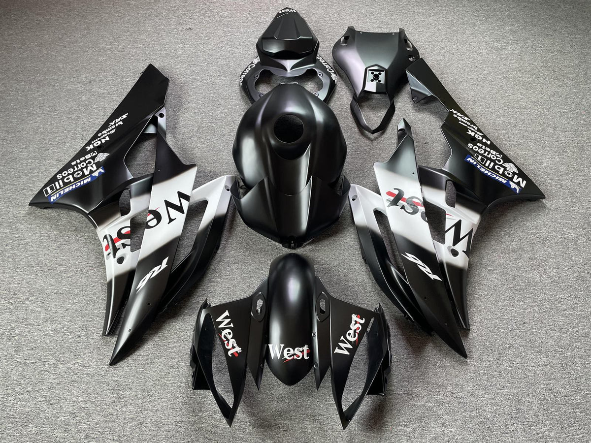 YAMAHA YZF R6 06-07 Fairing Kit - Black & White Sponsor Livery