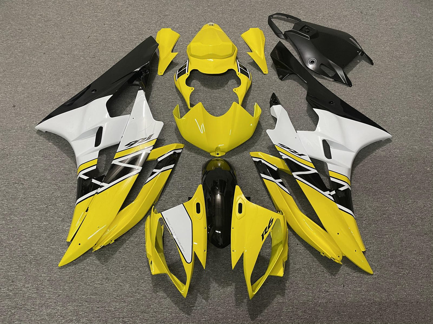 YAMAHA YZF R6 06-07 Fairing Kit - Yellow Black & White Race