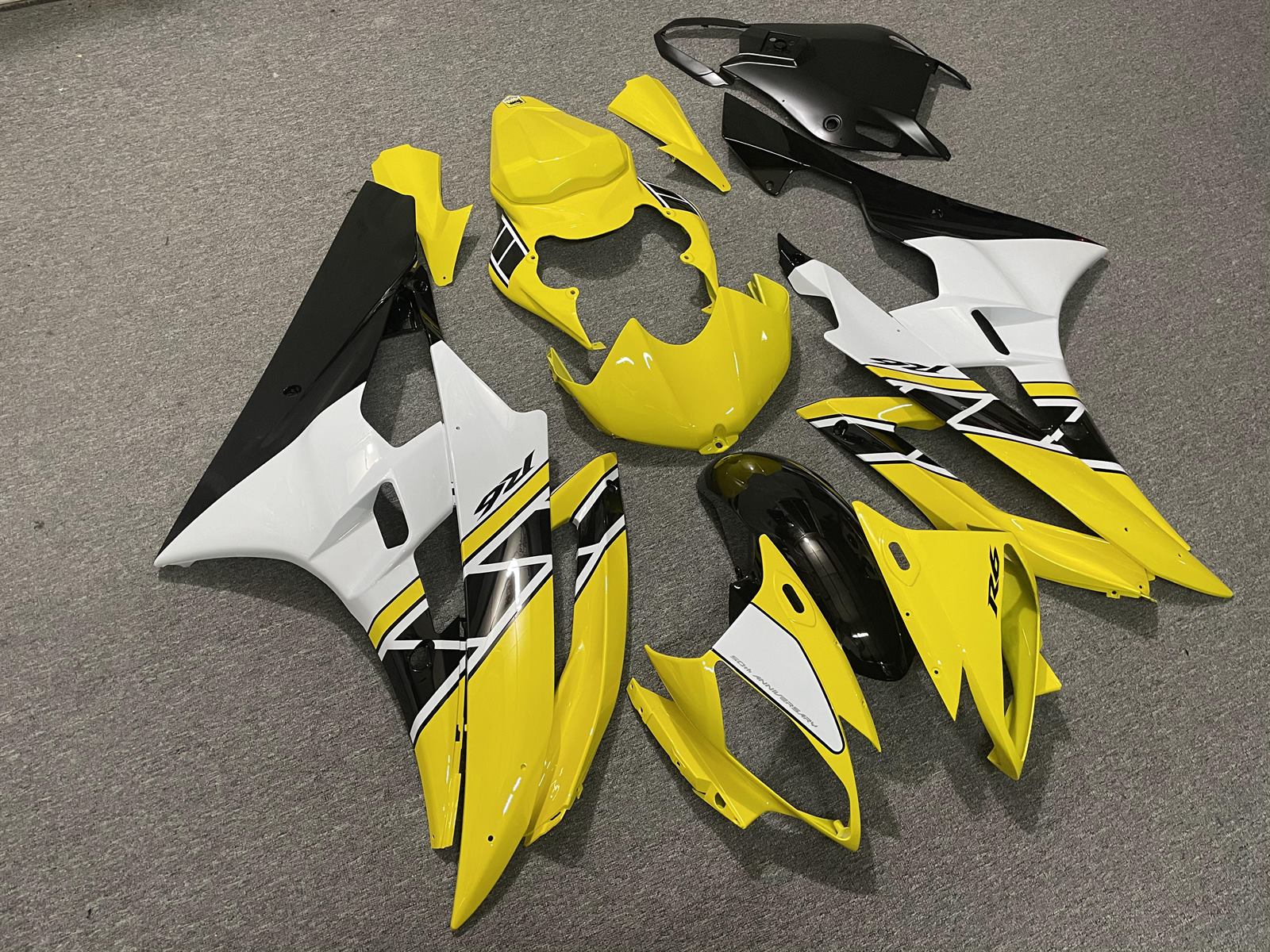 YAMAHA YZF R6 06-07 Fairing Kit - Yellow Black & White Race