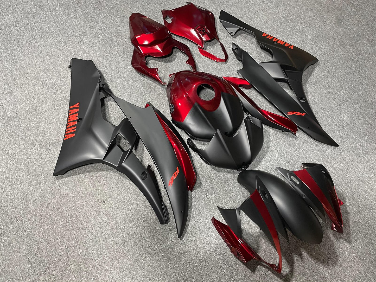 YAMAHA YZF R6 06-07 Fairing Kit - Candy Red & Matte Grey Two-Tone