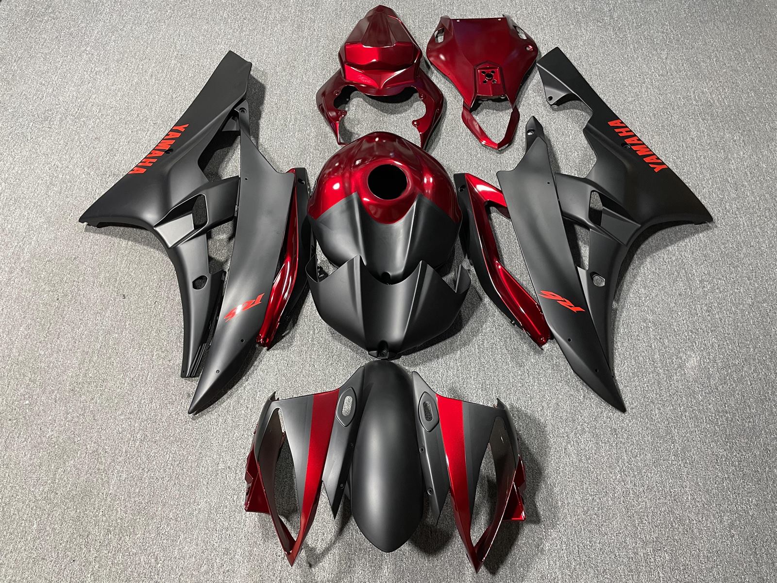 YAMAHA YZF R6 06-07 Fairing Kit - Candy Red & Matte Grey Two-Tone