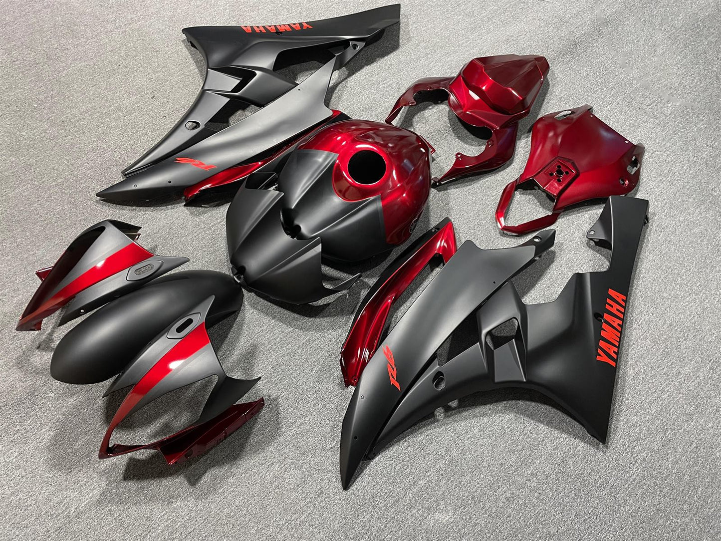YAMAHA YZF R6 06-07 Fairing Kit - Candy Red & Matte Grey Two-Tone