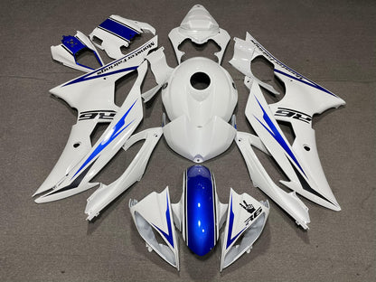 YAMAHA YZF R6 08-16 Fairing Kit - White & Blue Race