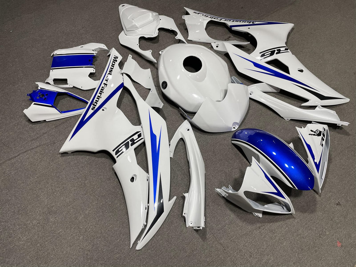 YAMAHA YZF R6 08-16 Fairing Kit - White & Blue Race