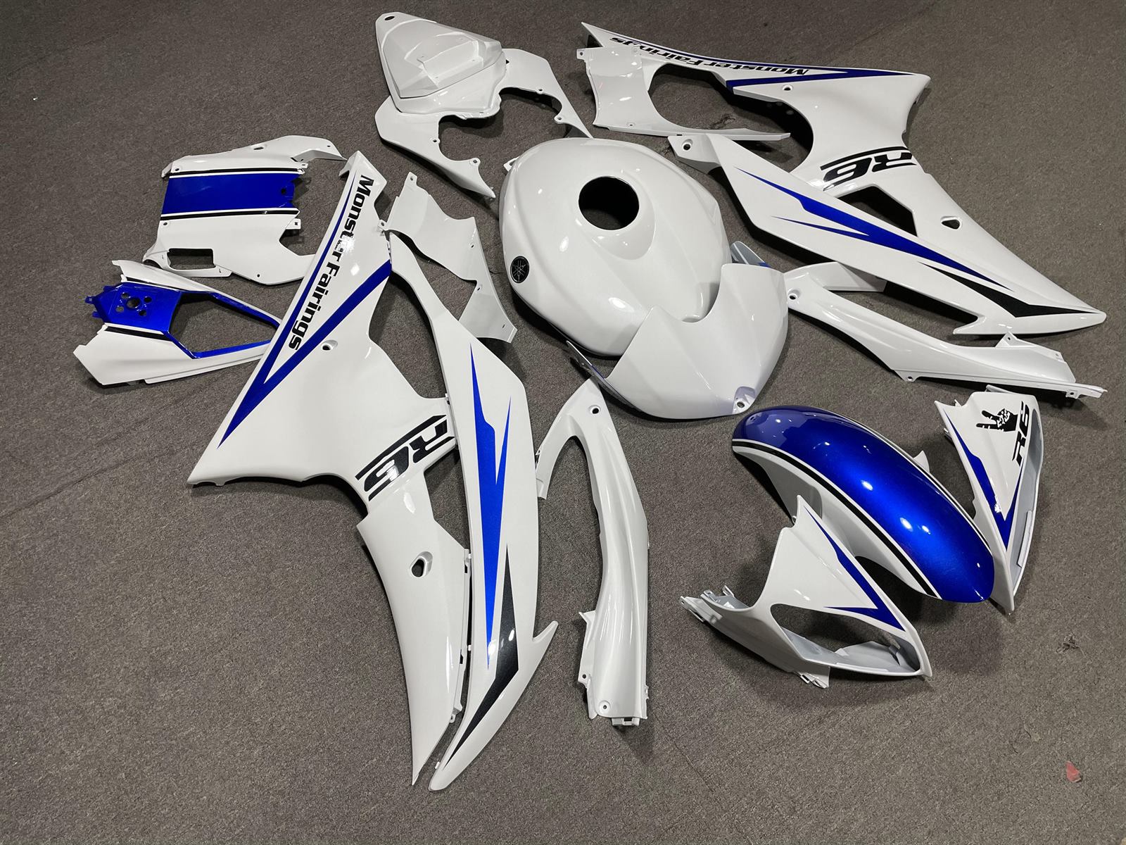 YAMAHA YZF R6 08-16 Fairing Kit - White & Blue Race