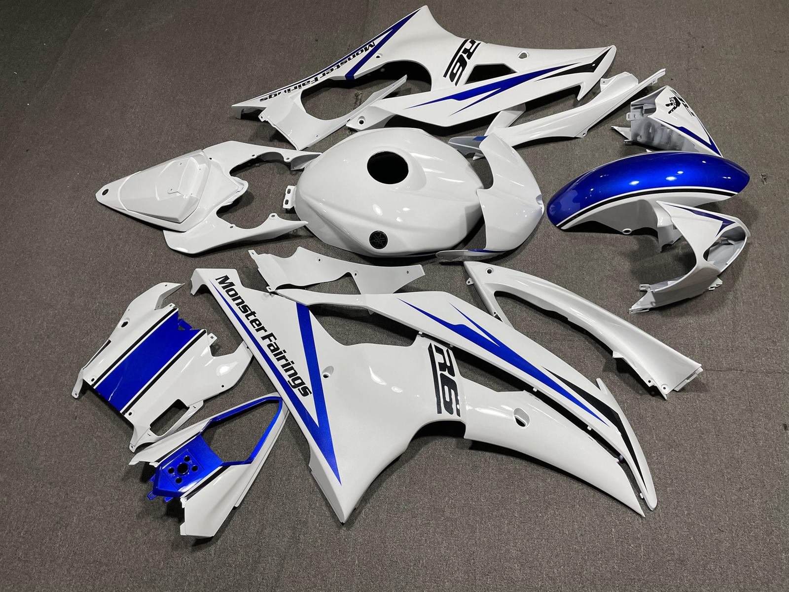 YAMAHA YZF R6 08-16 Fairing Kit - White & Blue Race