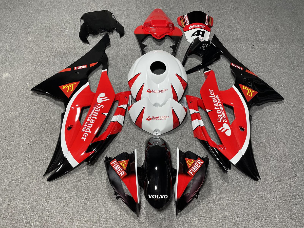 YAMAHA YZF R6 08-16 Fairing Kit - Red White & Black Sponsor Livery