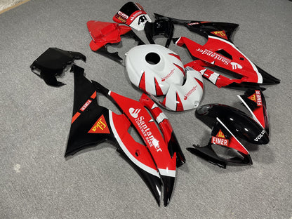 YAMAHA YZF R6 08-16 Fairing Kit - Red White & Black Sponsor Livery