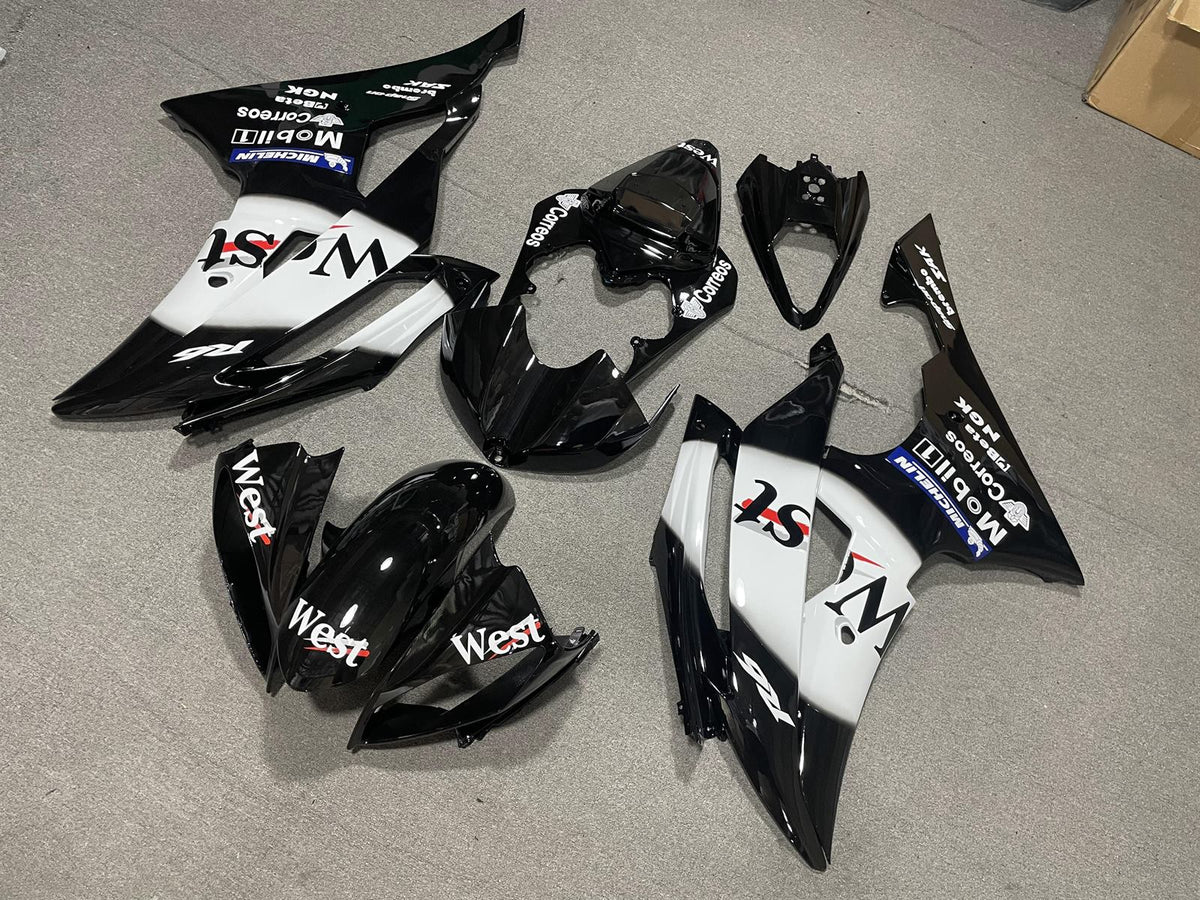 YAMAHA YZF R6 08-16 Fairing Kit - Black & White Sponsor Livery