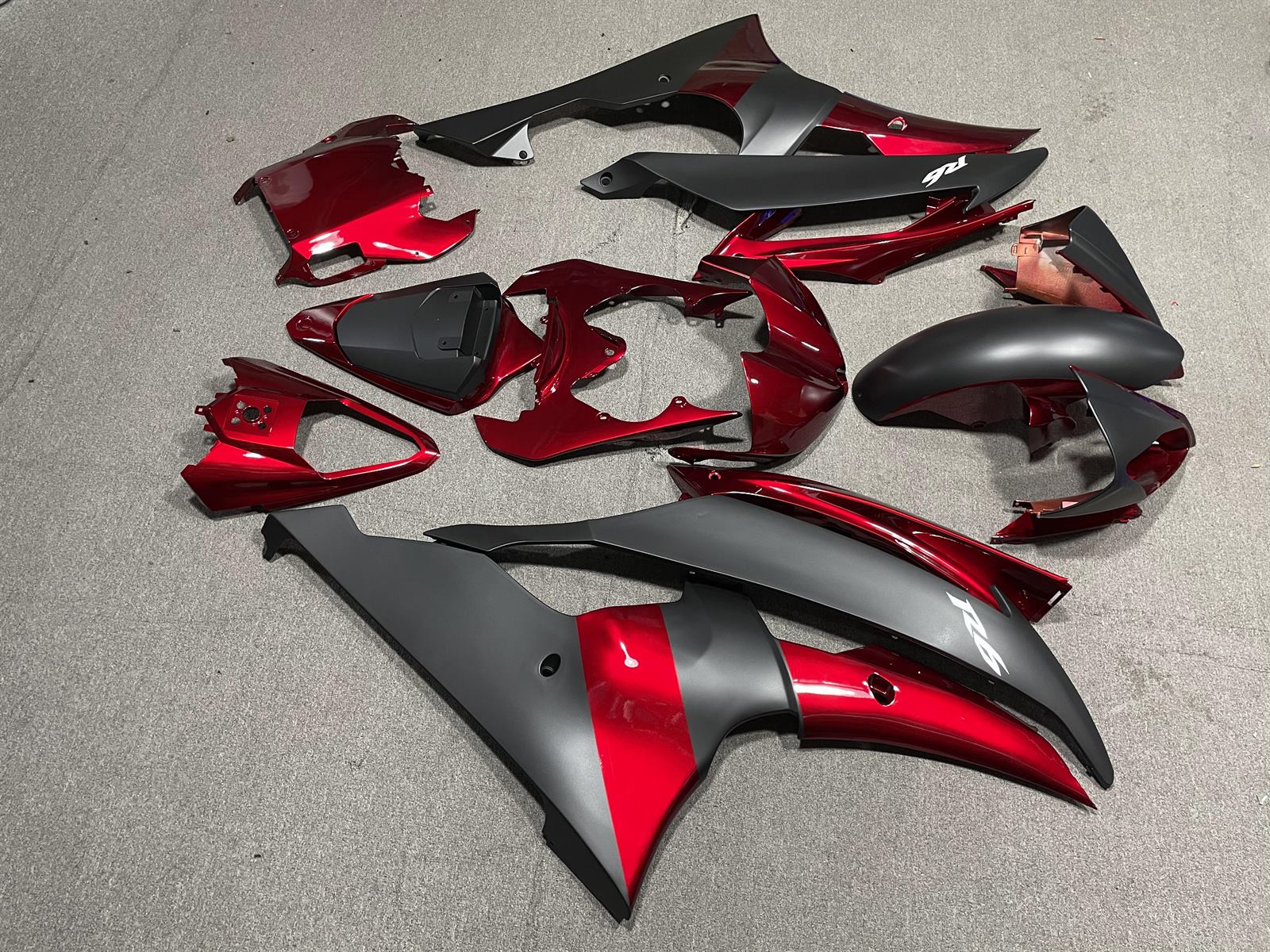 YAMAHA YZF R6 08-16 Fairing Kit - Candy Red & Matte Grey Two-Tone