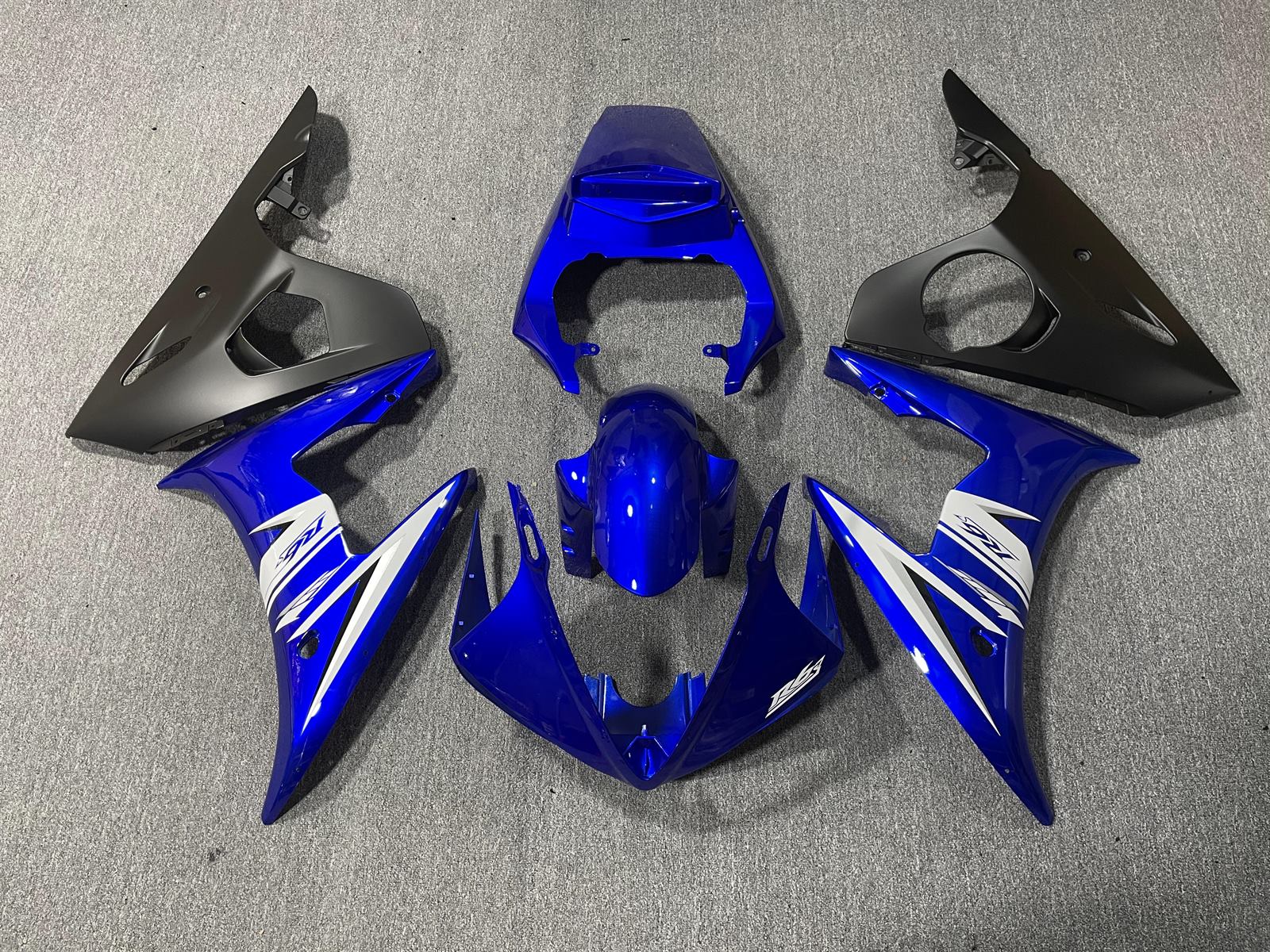 YAMAHA YZF R6 2005 Fairing Kit - Blue & Black with White Flash