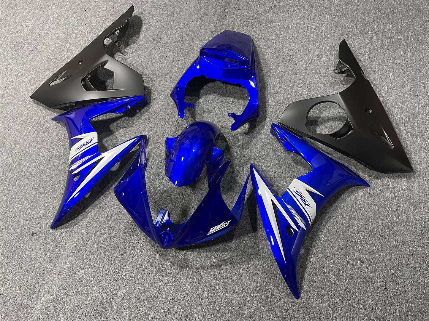YAMAHA YZF R6 2005 Fairing Kit - Blue & Black with White Flash