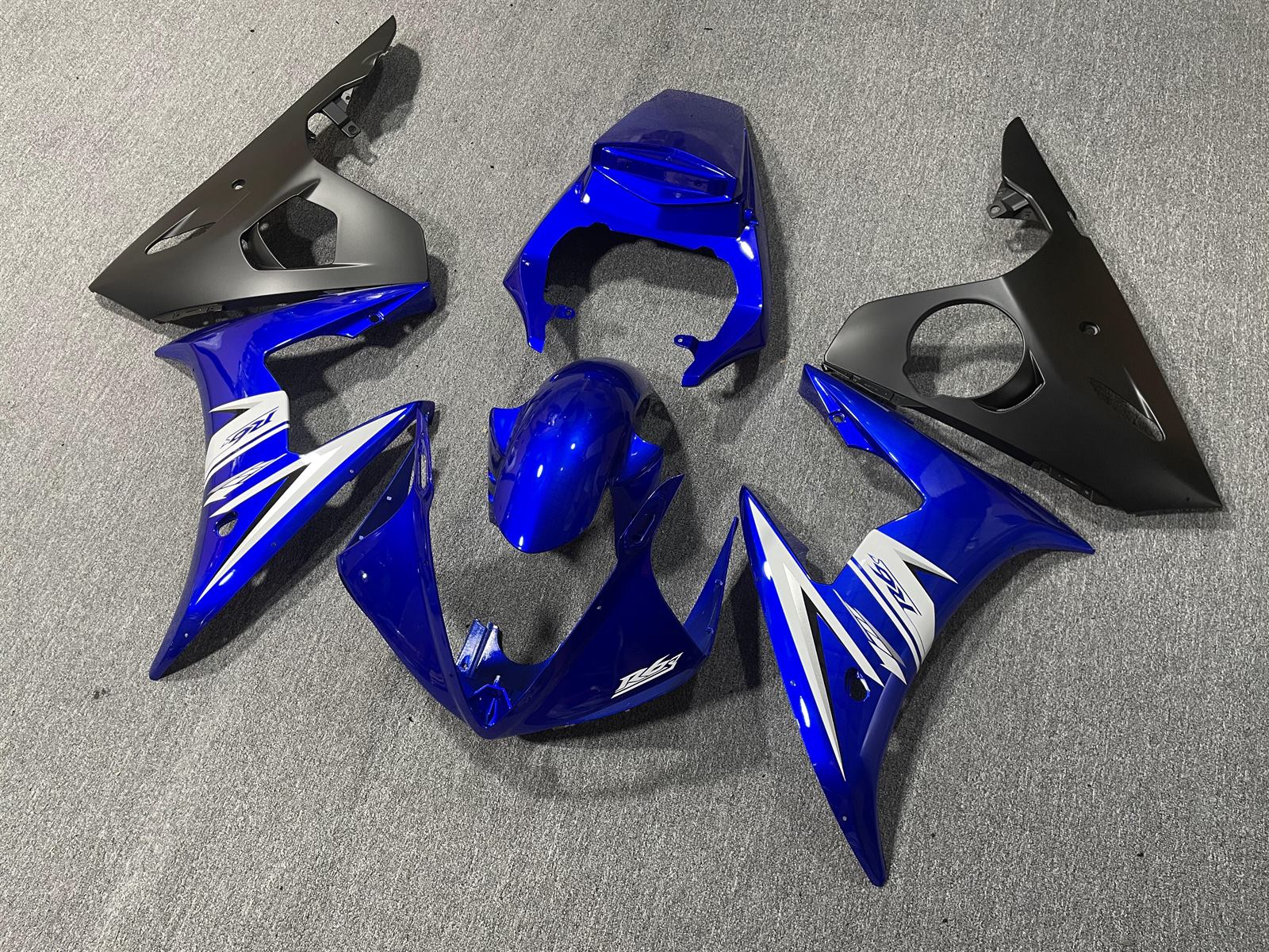 YAMAHA YZF R6 2005 Fairing Kit - Blue & Black with White Flash
