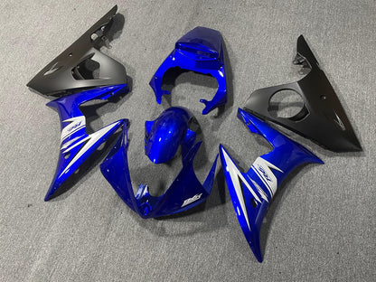 YAMAHA YZF R6 2005 Fairing Kit - Blue & Black with White Flash