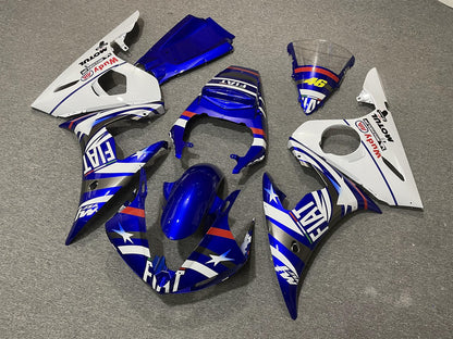 YAMAHA YZF R6 2005 Fairing Kit - Blue & White Race