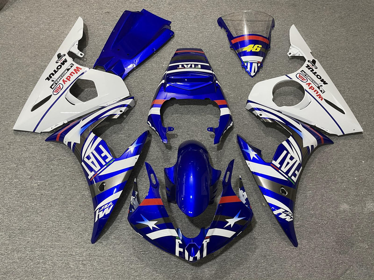 YAMAHA YZF R6 2005 Fairing Kit - Blue & White Race